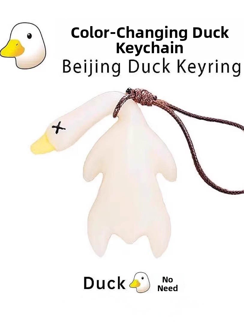Tech Keychain Accessories - 블랙 테크 UV 반응형 구운 오리
