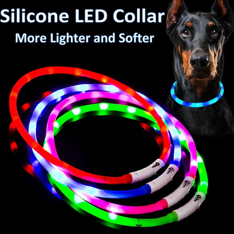 Tech Dog Accessories - 실리콘 LED 개 목걸이 충전식 3