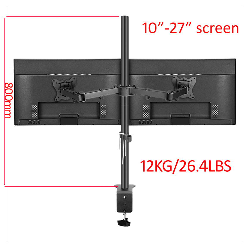 Monitor Arm Single - T902-280 360도 회전 스틸 10'-27' 듀얼