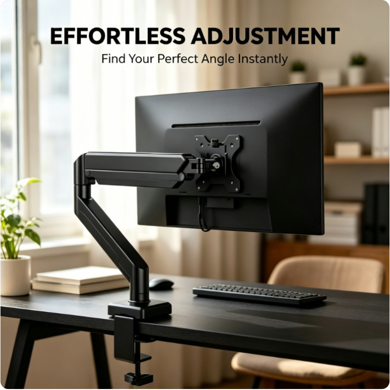 Monitor Arm Single - 14-32인치 싱글 모니터 마운트 높이 조절