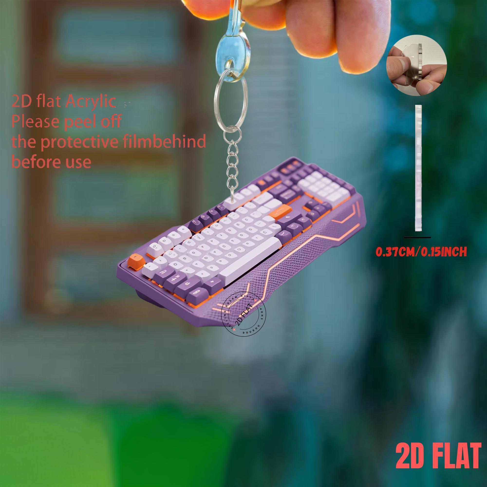 2D 키보드 아크릴 키체인 귀여운 키캡 참 백팩 자동차 - Tech Keychain Accessories 리뷰 및 가격