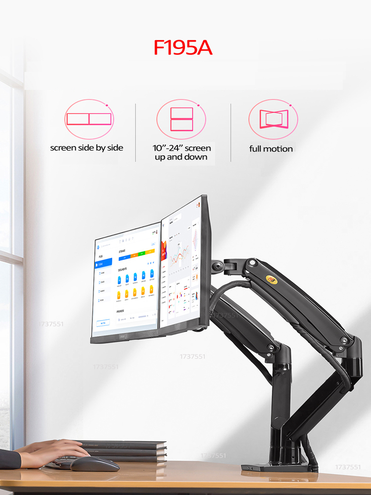 NB F195A 알루미늄 가스 스프링 암 22-32인치 - Monitor Arm Single 리뷰 및 가격