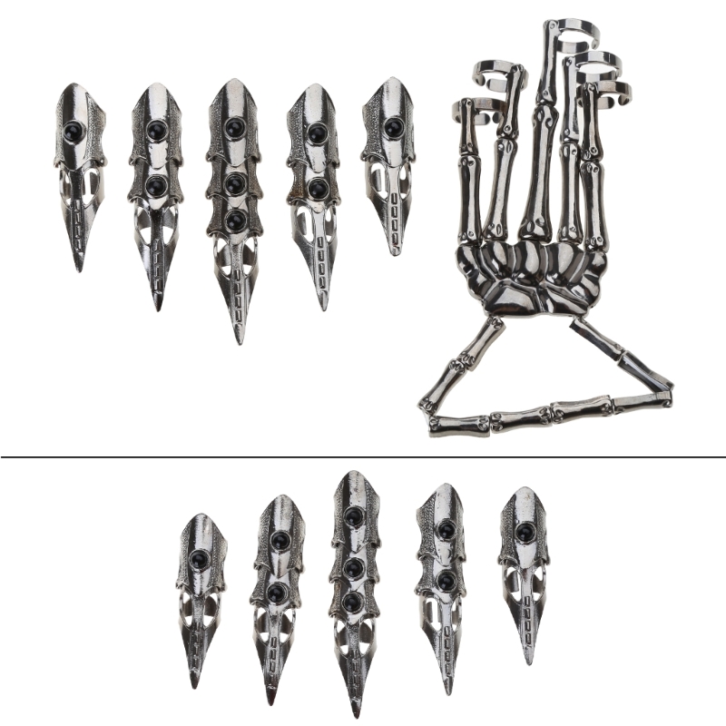 검은 금속 손가락 클로 독특한 해골 전체 손가락 반지  - Unique Tech Accessories Gifts 리뷰 및 가격